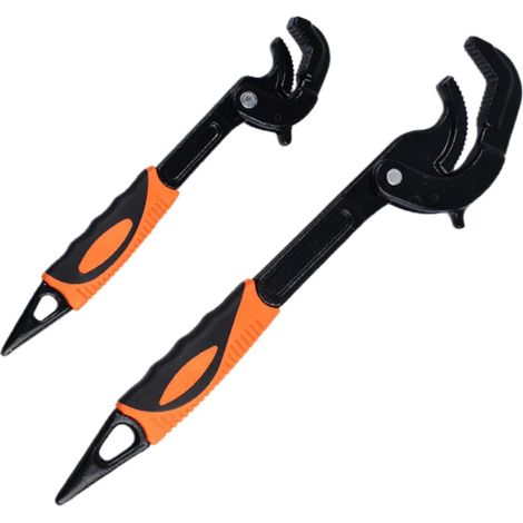 Clé auto-ajustable, clé en acier au carbone en 2 pièces, outil portable robuste pour panneaux et tuyaux, embout réglable à texture raffinée, catégorie automobile, outil de réparation (1/5)