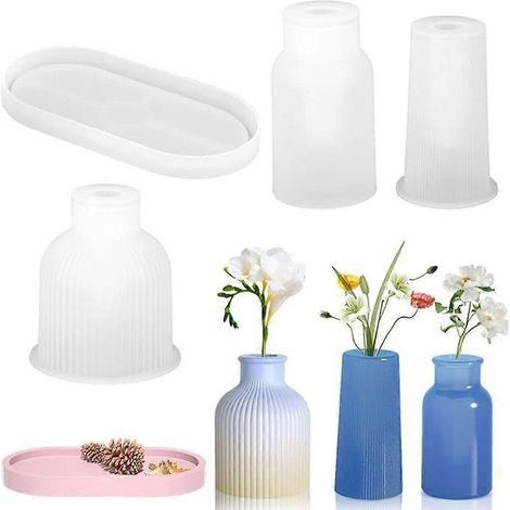 Moules en silicone pour vases, moules de moulage pour la fabrication de magnifiques vases porte-fleurs (1/4)