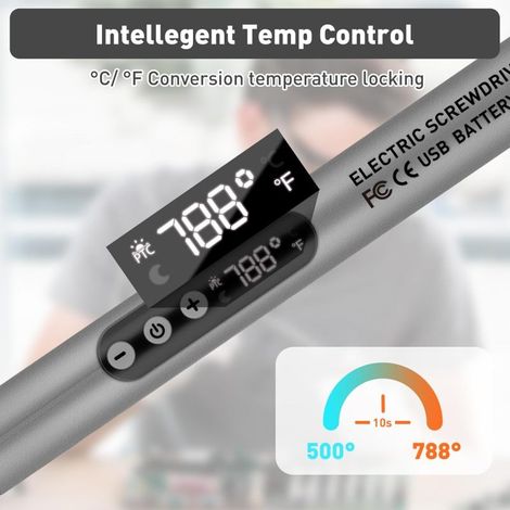Mini Fer à Souder Portable Rechargeable, 60 min d’Autonomie, Chauffage Rapide 10s, Station de Soudage avec Support, Piques & Caisse de Rangement (1/3)