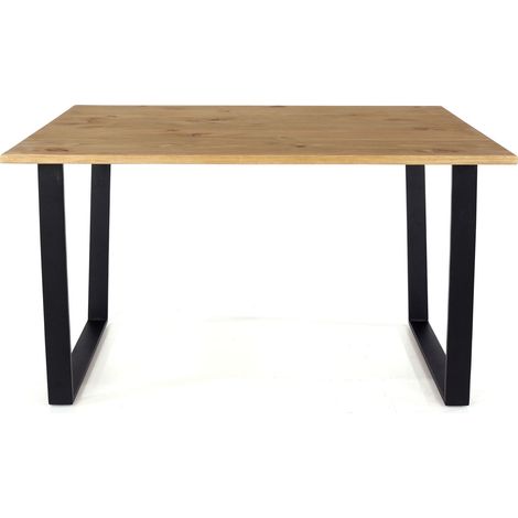 Texas Rectangular Dining Table with Black Metal Legs (1/2)