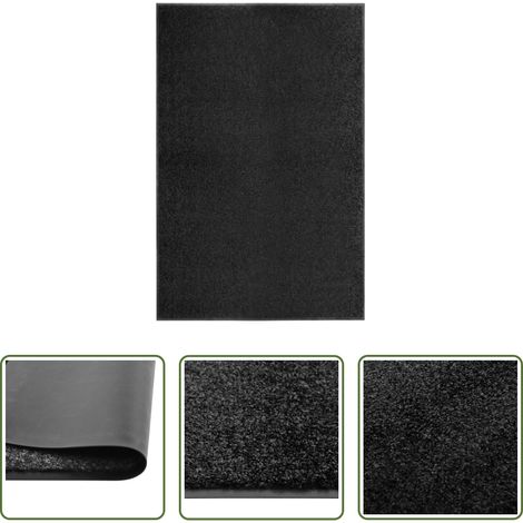 vidaXL Tapis anti-poussière -  Paillasson lavable Noir 120x180 cm (1/5)