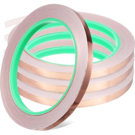 Ruban adhésif conducteur en cuivre, 4 rouleaux de 6,35 mm x 20 m, pour (1/5)