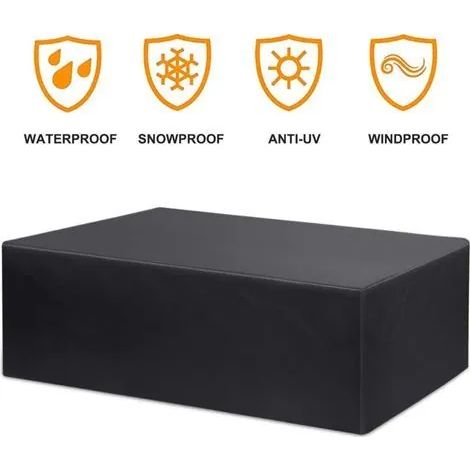 Housse de protection imperméable pour mobilier de jardin, table de jardin et salon de jardin - 180 x 120 x 74 cm