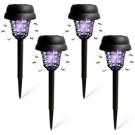 (4 Stück) Solar-Mückenvernichter, Mückenlampe für den Außenbereich, 360°-UV-Mückenvernichter, ungiftiger Fliegenvernichter, Anti-Mücken-Lampe (1/4)