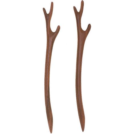 Lot de 2 épingles à cheveux en bois de Verawood, style vintage, faites main, coiffe ethnique pour femmes et filles (1/3)