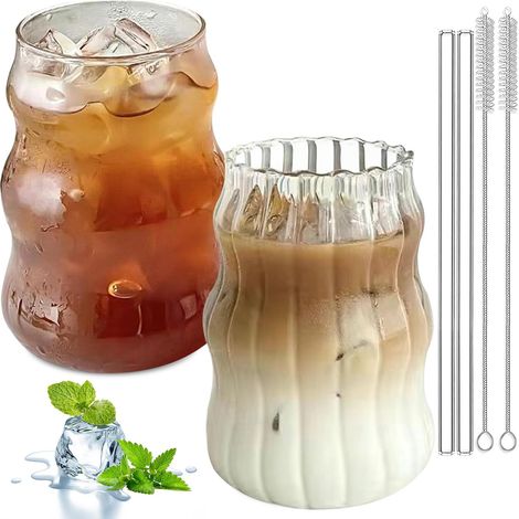 Verres Côtelés en Verre Borosilicate – Design Rétro