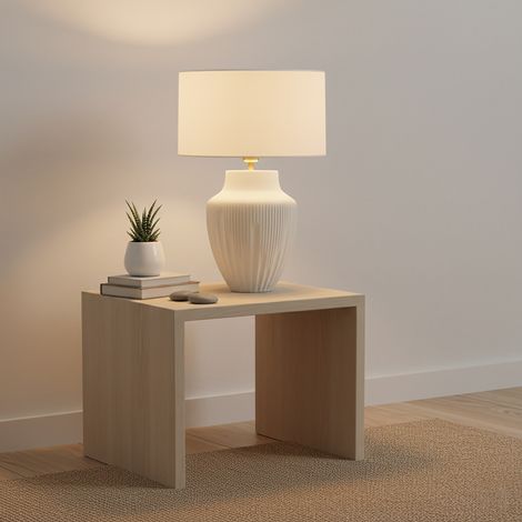 Lámpara de Mesa de Cerámica Blanca Serie MELISA (1/5)