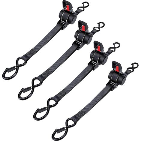 Paquet de 4 Sangles à Cliquet Rétractables, 1 Pouce X 11,5 Pieds (1/5)