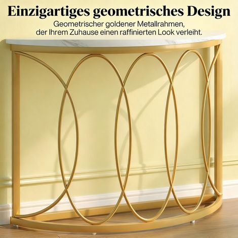 Table d'appoint en croissant de lune, table console dorée, table d'entrée design (table d'entrée uniquement) (1/5)