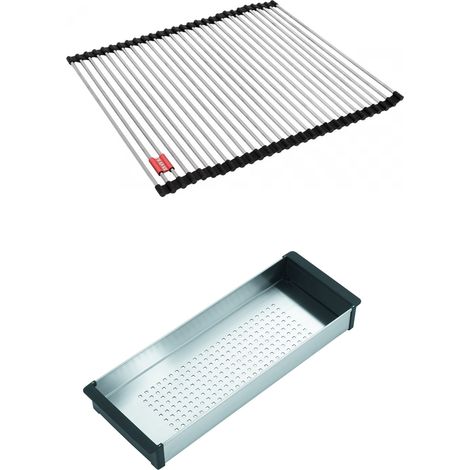 Set accessoires cuves Planar + Box Inox : Rollmat + panier égouttoir - Franke (1/3)