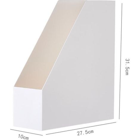 Lot de 1 Range-revues, Plastique rigide, Blanc, 310x275x100 mm, Bureau Étagère (1/4)