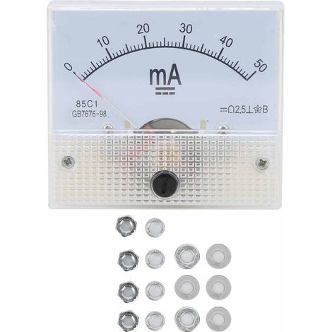 Hochpräzises Gleichstrom-Panelmeter mit Zeigeramperemeter, Messinstrument 85C1 DC 0 bis 50mA. (1/5)