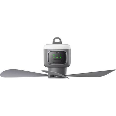 Ventilatore da campeggio a LED ricaricabile a 3 velocità per esterni Ventilatore silenzioso con telecomando (12000 mAh) - Grigio, ideale per le vacanze. (1/5)
