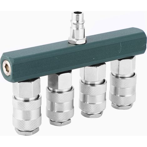 Raccord rapide 4 voies, filetage NPT 1/4", coupleur de tuyau d'air haute qualité, raccords pneumatiques (1/5)