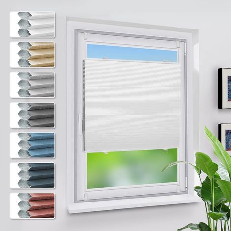 Plissee Verdunkelung Klemmfix ohne Bohren Weiß-weiß B50 x H200 cm (1/5)