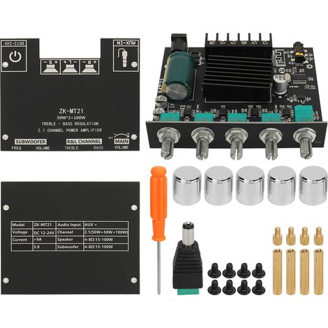 MT21 50W 100W 2.1 Voies Carte Ampli Subwoofer Module Bluetooth Amplificateur Puissance avec Contrôle Aigus et Graves (1/5)