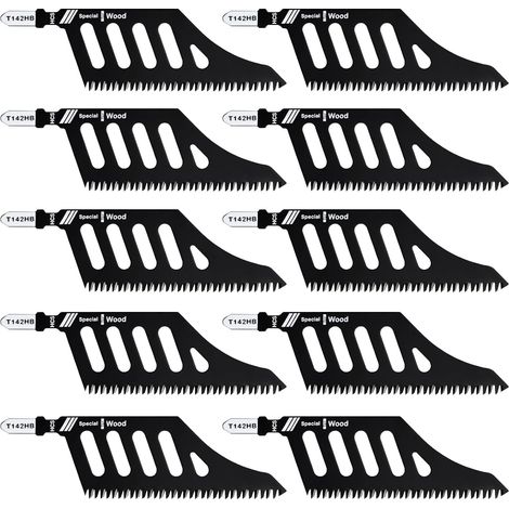 10 x T-Shank Jigsaw Blades, High Carbon Jigsaw Blades for Cutting Wood, Plastic (1/5)