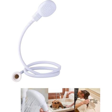 Tubo flessibile per lavello da 1 m (3,28 piedi), tubo portatile con ugello spray integrato, ideale per lavare neonati, animali domestici, lavare i capelli, sciacquare le verdure e pulire un lavello di (1/4)