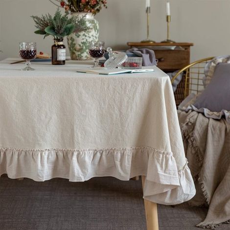 Plissierte Tischdecke – 132 x 180 cm – Weiß (1/5)