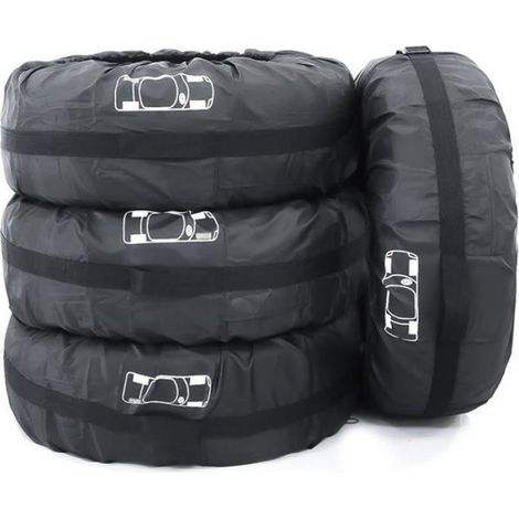 Lot de 4 Housses de pneu, Tissu Oxford 210D, Noir, Diamètre 66CM, Pour pneus 13-18 pouces (1/4)
