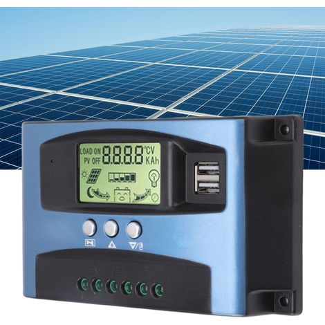 100A 12V/24V MPPT-Solarladeregler mit zwei USB-Anschlüssen, LCD-Bildschirm und mehreren Tracking-Algorithmen für Photovoltaiksysteme (1/5)