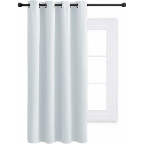 Blackout curtain – thermal curtain, opaque, soundproof, simple, for girls' rooms, home, 132 cm wide and 158 cm high, 1 piece, grey-white