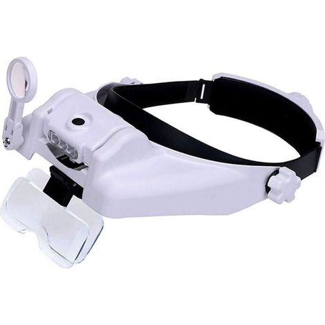 [NEVER USED] Magnifying glass with light, head-mounted magnifying glass visor with 3 LED jeweler's loupe, 1 to 14x hands-free zoom with illuminated glasses