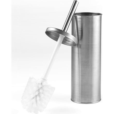 1 - Brosse WC - Support Inox - Soies Rigides Silicone - Nettoyage Profond Hygiénique - Salle De Bain - Noir - 35x10cm (1/4)