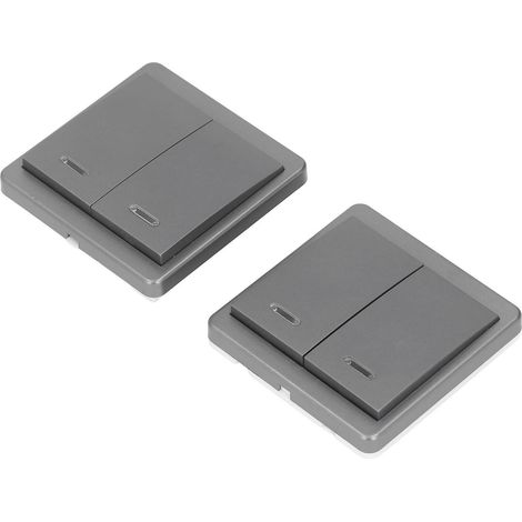 2-fach ferngesteuerter Lichtschalter, kabellos, IP66, drahtloser Smart-Control-Druckknopfschalter, 1000 W, 170–240 V (1/5)