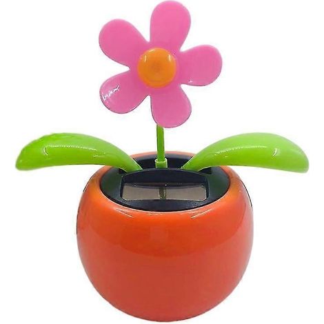 Lustige Auto-Dekoration, solarbetrieben, farbenfrohe Cartoon-Blume, tanzendes Schaukelspielzeug fürs Armaturenbrett – das perfekte Geschenk für Freunde-E (1/5)