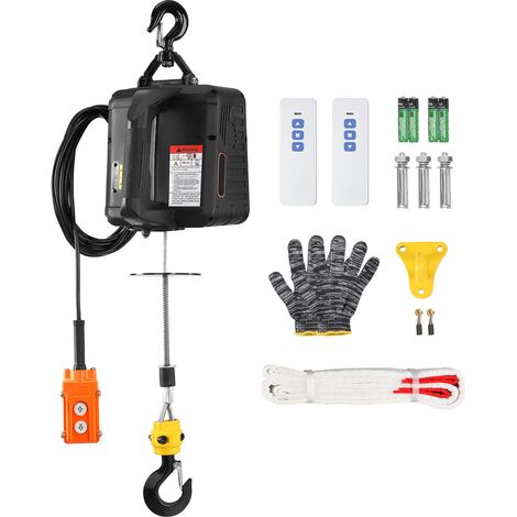 Mophorn – Treuil électrique 1 100 lb – Moteur 1 500 W – Hauteur de levage 22,9 pi – Vitesse 13 pi/min – Télécommande filaire et sans fil