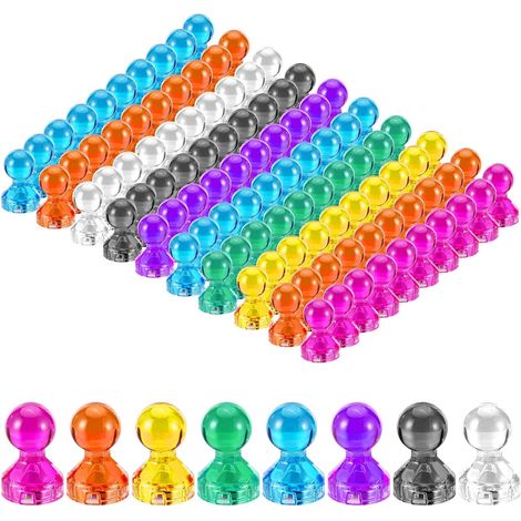 Aimants,100 Pcs Aimants de Tableau Blanc Réfrigérateur,8 Couleurs Aimant Frigo,Aimant pour Tableau Magnetique,Aimant Frigo Original,Couleurs Assorties Punaises Magnétique Solide (1/5)
