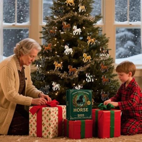Calendrier De L'Avent De Noël 2025-24 Jours Du Pendant 2D Pour L'Avent De Noël Calendrier De Décompte Des Fêtes Pendant Cheval,Pour Cavaliers Adultes (1/5)