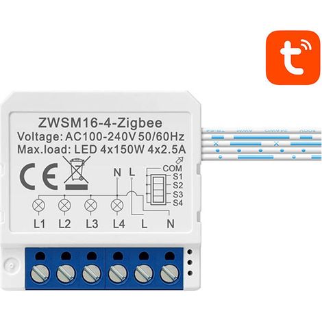 Interruptor inteligente ZigBee empotrable Avatto ZWSM16-W4 tuya