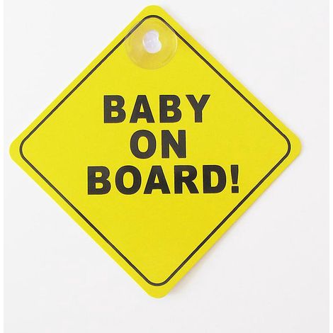 Set mit 2 Baby-Auto-Warnschildern (Buchstabentyp, 12 x 12 cm), Baby-Auto-Warnschilder mit Saugnäpfen. (1/5)