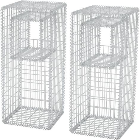INLIFE Jardinière/Poteau de panier gabion 2 pcs Acier 50x50x120 cm (1/5)