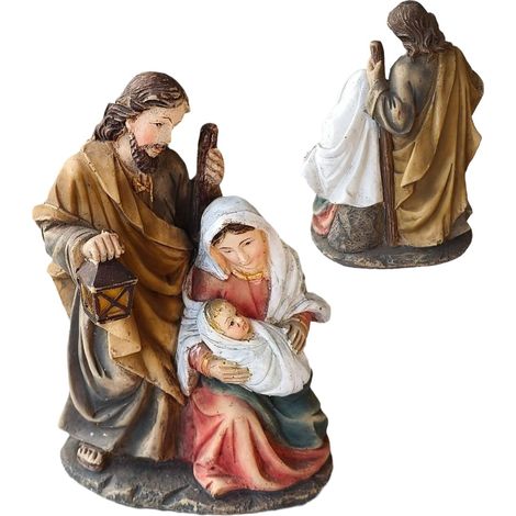 Figurines De La Nativité Ornement Religieux Fait à La Main Nativité pour Noël pour Intérieur Maison Fêtes de Noël Église Table Pelouse Jardin Porte (1/5)