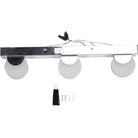 Applique murale LED 9W pour salle de bain, sans perçage, en acier inoxydable et acrylique, lumière blanc chaud. (1/5)