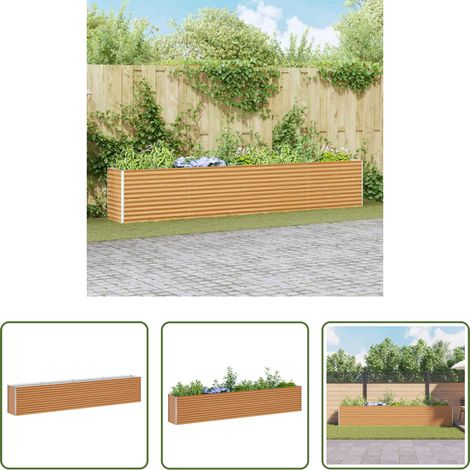 Verzinkter Stahl - Hochbeet Hellbraun 390 x 50 x 68 cm Verzinkter Stahl (1/5)