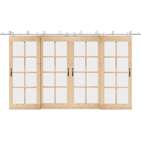 Schiebetür-Beschlagsatz 400 cm Edelstahl Silbern vidaXL (1/5)