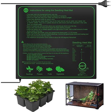 Tapis Chauffant pour Plantes Tapis Chauffant étanche pour Terrarium Chauffage Rapide, Sûr Et Durable pour Les Semis, Les Animaux Domestiques Et Les Reptiles 20 20.5 inch 45W (1/5)