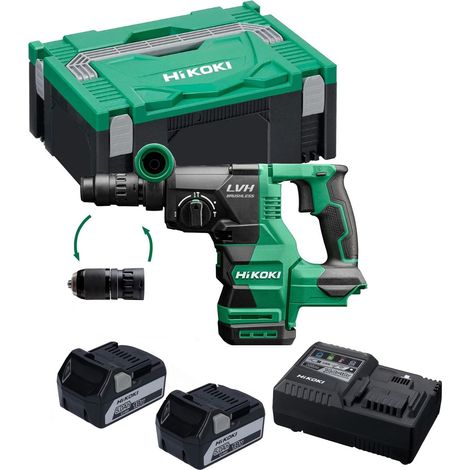 HiKOKI DH1826 Brushless 18v SDS+ 3.2J Rotary Hammer Drill X2 5AH + Case + Chuck (1/5)