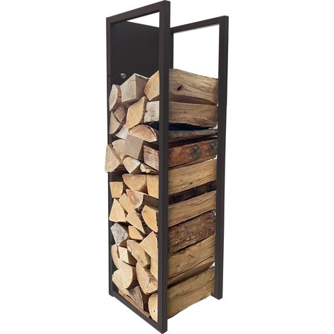 Metall Kaminholzregal 25 x 25 x 90 cm Wandregal Kaminholzlager (1/4)