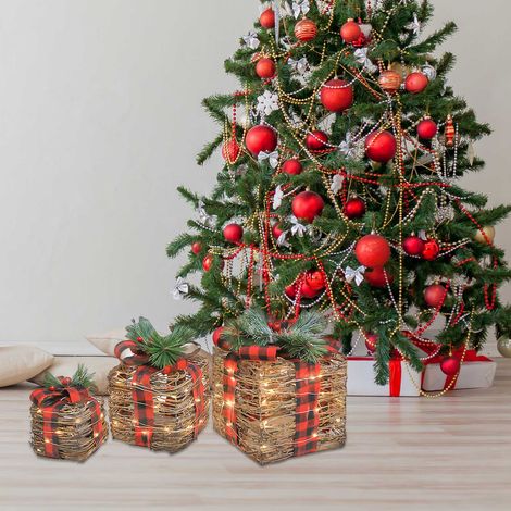 Boîte Cadeau Déco Noël pour Cour et Fenêtre - Accessoires Festifs