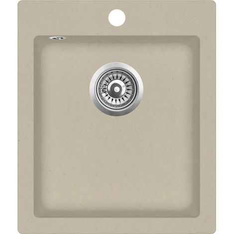 Fregadero de cocina de granito lavabo individual beige 020004385 (1/4)