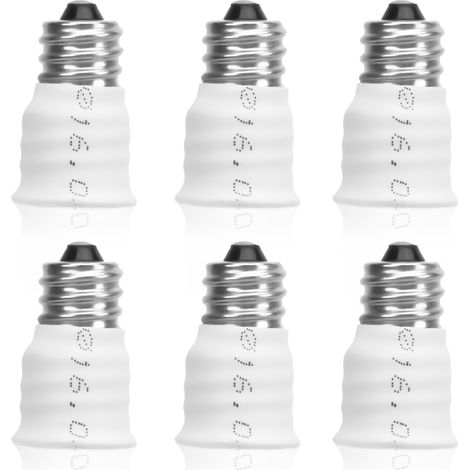 6 Pièces Adaptateur D'ampoule E12 à E14, Convertisseur Douille D'ampoule E12 Mâle à E14 Convertisseur D'ampoule Femelle pour Ampoules de 1 à 3 W(Blanc) (1/5)