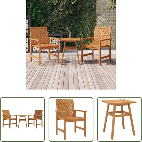 vidaXL Table d'appoint -  Ensemble de salon de jardin 3 pcs bois d'acacia solide (1/5)