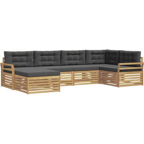 Outdoor Sofa Set 6 pcs White and Anthracite 329 x 170.5 x 73 cm vidaXL (1/5)