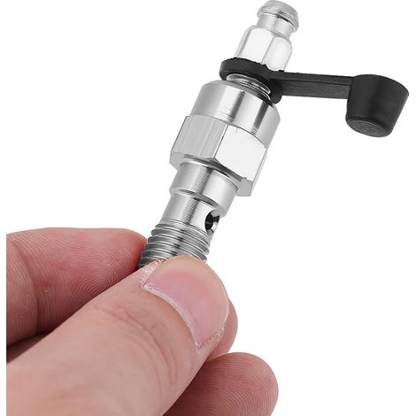 Vis de purge d'étrier de frein moto M10x1,25mm, boulon banjo, bouchon anti-poussière, argent, kit de remplacement pour maître-cylindre (1/5)