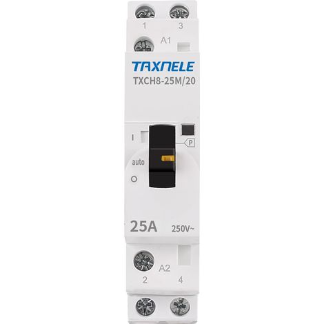 Home Modular Manual AC Contactor on Din Rail 220v 230V Single Phase 2P 2NO 25A Household AC Contactor (1/5)